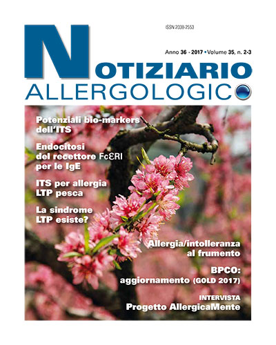 Notiziario Allergologico volume 35 n. 2-3 Notiziario Allergologico volume 35 n. 2-3