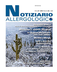 Notiziario allergologico volume 36 n. 2-3 Notiziario allergologico volume 36 n. 2-3