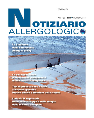 Notiziario Allergologico volume 36 n. 1 Notiziario Allergologico volume 36 n. 1