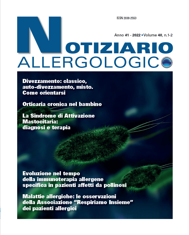 Notiziario Allergologico volume 40 n.1-2 Notiziario Allergologico volume 40 n.1-2